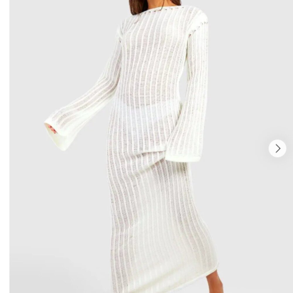NWT boohoo Tall Laddered Knit Maxi Beach Dress